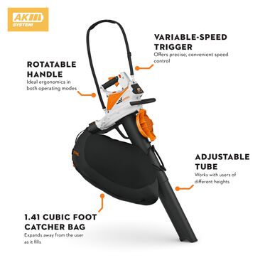 Stihl SHA 56 36V Battery-Powered Shredder Vacuum/Blower with AK20 Battery, large image number 1