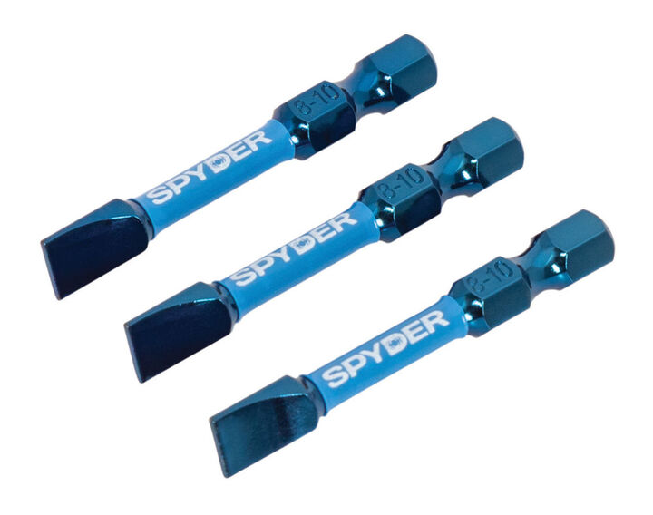 Spyder 2 Inch Long SL8-10 Slotted Flat-tip Impact Driver Driver Bit, 3 Pieces, large image number 5