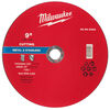 Milwaukee 9 Inch x 3/32 Inch x 7/8 Inch Metal Cut Off Wheel Type 1, small image number 1