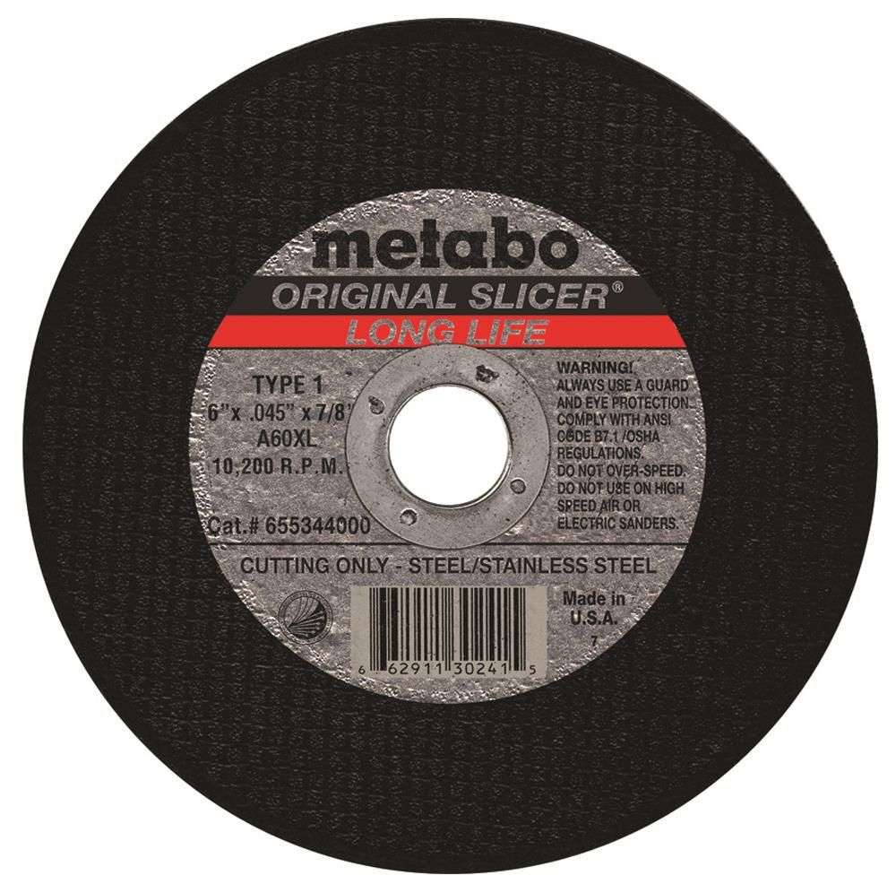 Metabo 6In x 0.045In x 7/8In A60XL Slicer Wheel, large image number 1