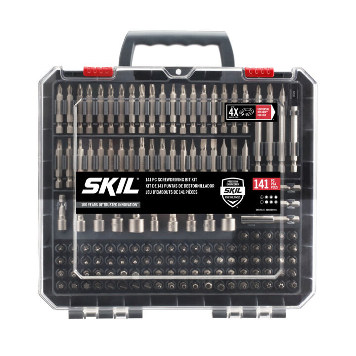 SKIL Screw Driving Bit Set with Bit Grip Magnetic Bit Collar 141 Pieces