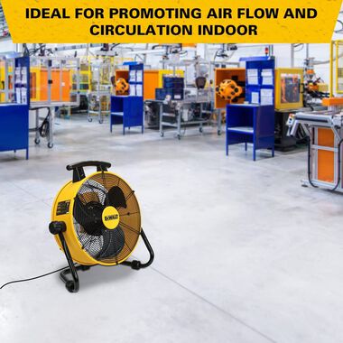 DEWALT 18 in Drum Fan Yellow 3 Speed Heavy Duty with 6 ft Power Cord, large image number 7
