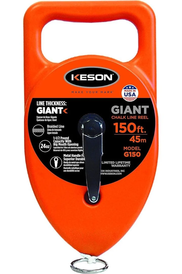 Keson 150 Ft. Length 24 Oz Capacity ABS Giant String Chalk Line Reel