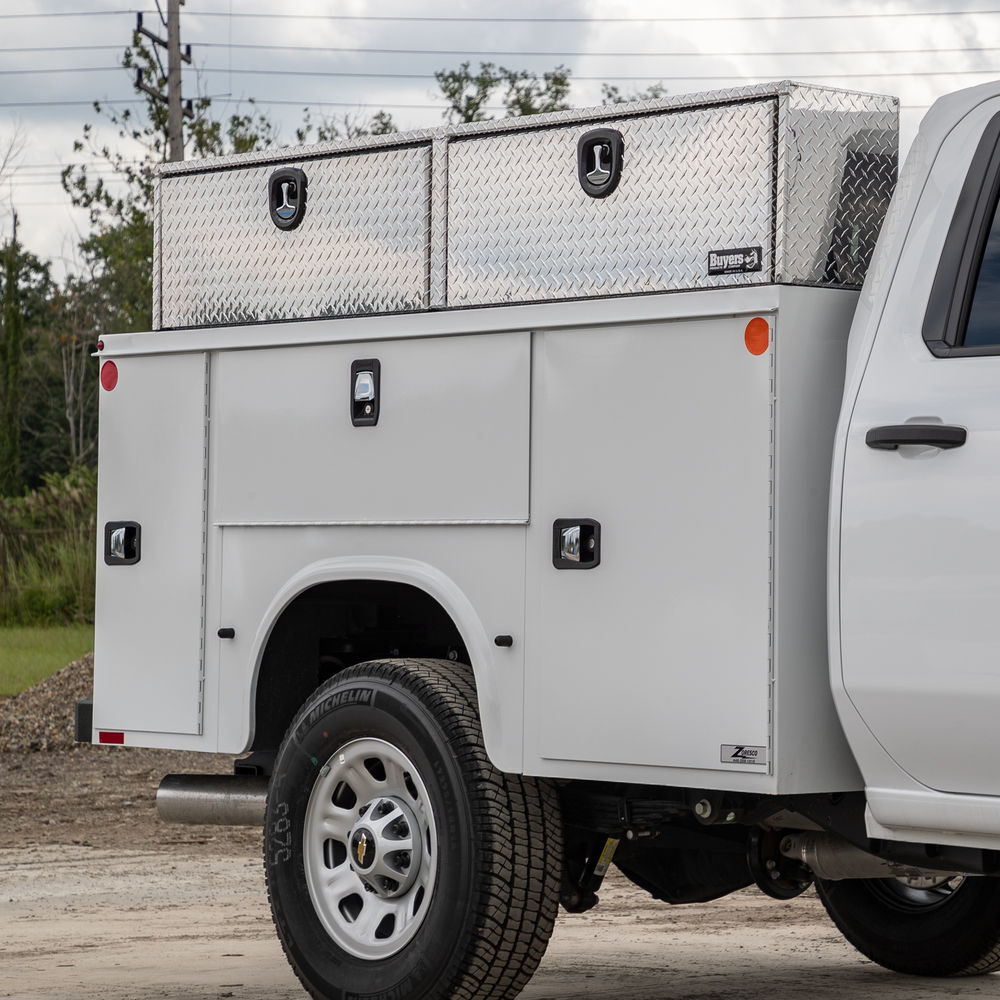 Buyers Products Company 16x13x88 Inch Diamond Tread Aluminum Topsider Truck Box, large image number 6