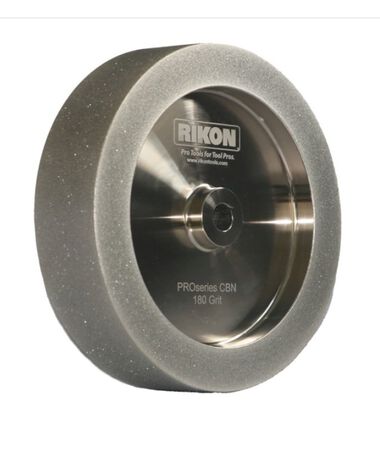 RIKON 8 Inch x 1.5 Inch Wide Radius with 1 Inch Sides 180 Grit CBN Sharpening Wheel