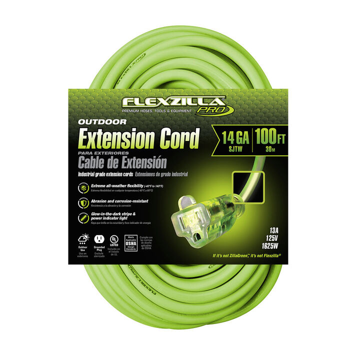 Flexzilla 100 ft. Pro Extension Cord 14/3 AWG, large image number 1