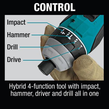 Makita 18V LXT Hybrid Impact Hammer Driver Drill (Bare Tool), large image number 6