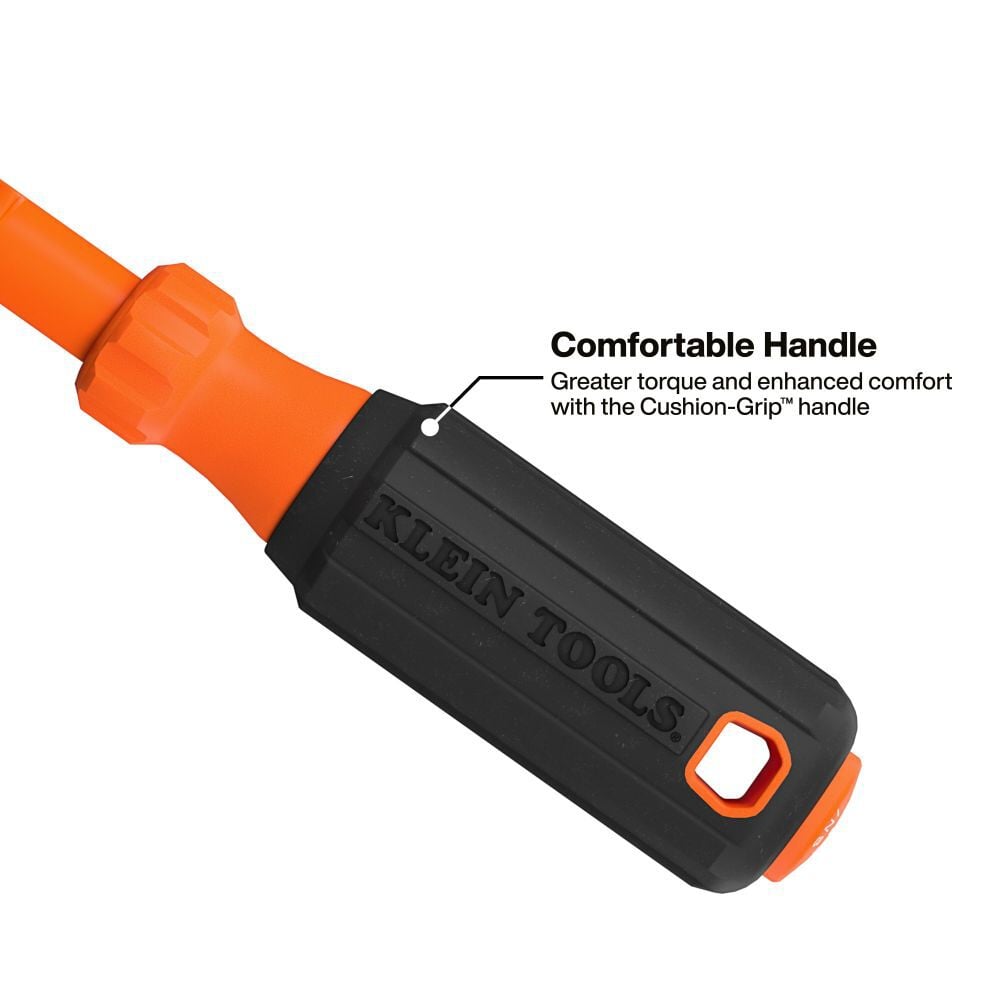 Klein Tools 1/4-Inch Slotted Insulated Hooded Screw Holding Screwdriver, large image number 4