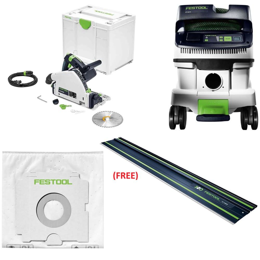 Festool TS 55 Track Saw & CT 26 Dust Extractor Bundle - 576708-577871