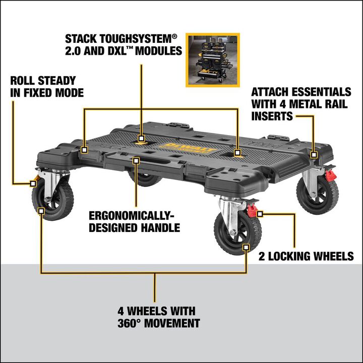 DEWALT TOUGHSYSTEM 2.0 DXL 30 Inch Workstation Dolly, large image number 3
