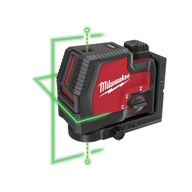 Milwaukee Green Beam Laser Cross Line Plumb Point USB Rechargeable, large image number 0
