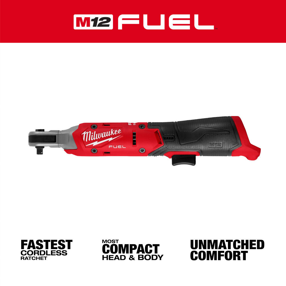 Milwaukee M12 FUEL 1/4 Inch Ratchet (Bare Tool) & 2.5Ah Lithium Ion Battery Pack Bundle, large image number 5