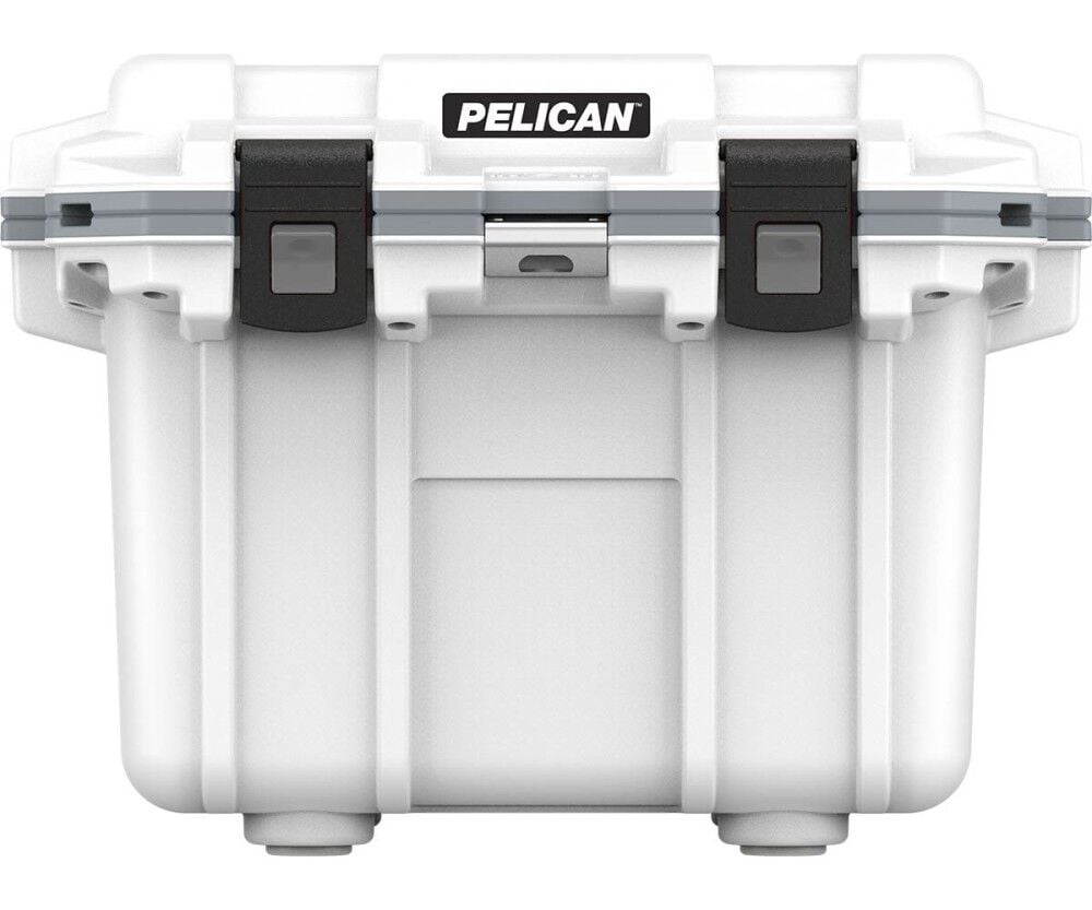 Pelican Polypropylene Cooler with Handle, 30 Quart, White and – 30Q-1-WHTGRY