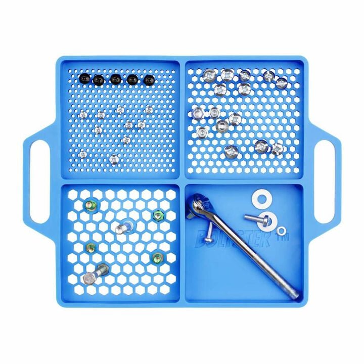 Boltster 4-Way Flexible Fastener Organizing Tray Blue