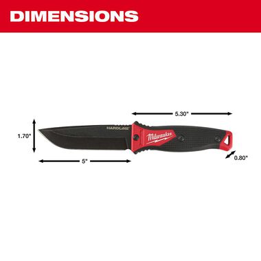 Milwaukee 5 In. HARDLINE Fixed Blade Knife, large image number 2