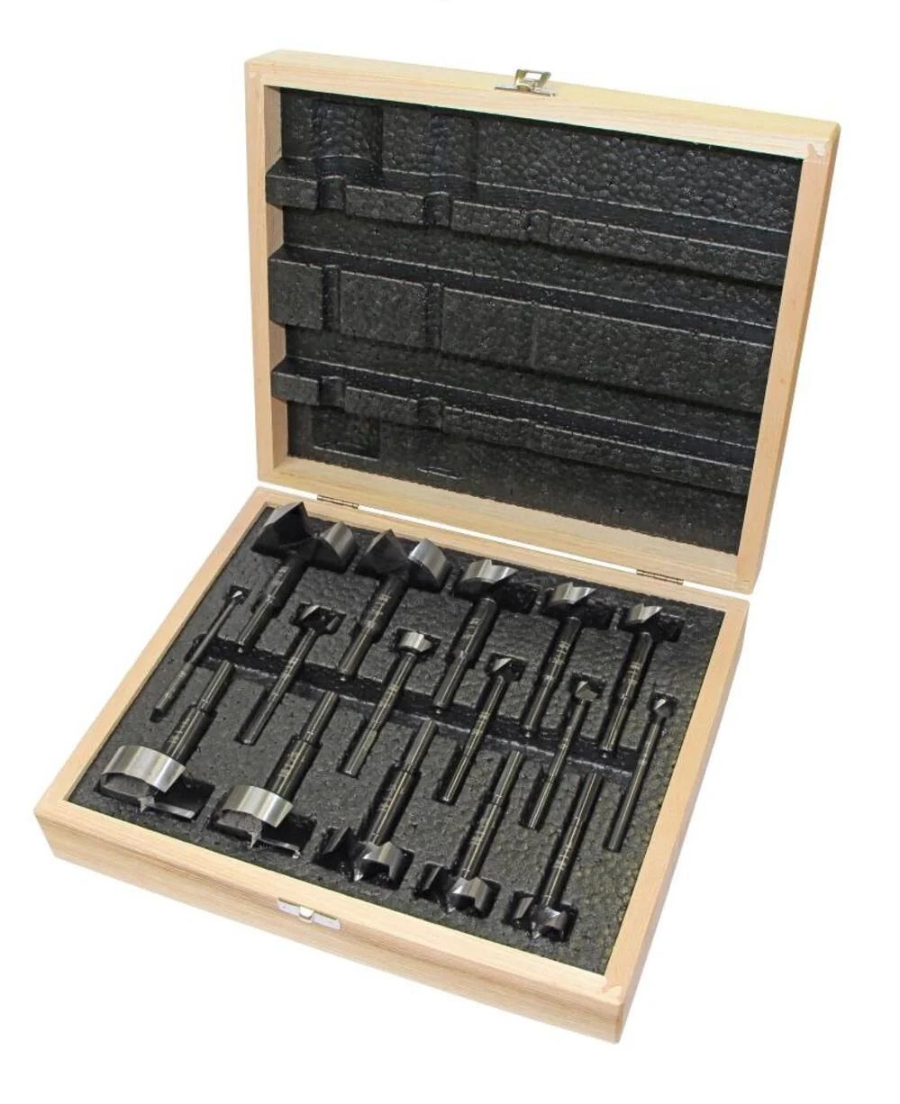 Fisch 16-Piece Imperial Black Shark Forstner Bit Set With Wooden Box, large image number 1