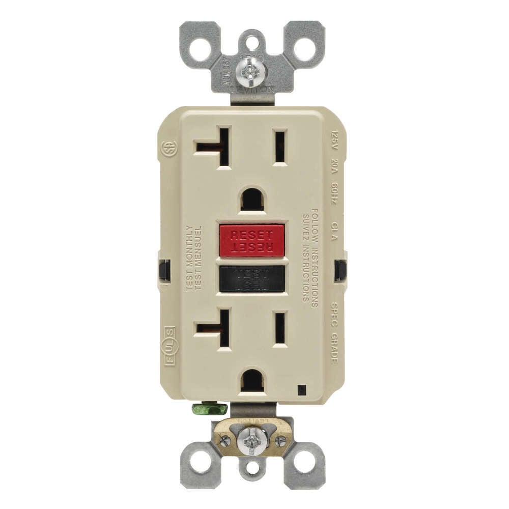 Leviton SmartlockPro GFCI Outlet 20A 125V Duplex Ivory NEMA 5-20R – 3533593