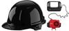 Milwaukee Black Front Brim Hard Hat with 4pt Ratcheting Suspension Type 1 Class E & BOLT USB Cooling Fan Bundle, small image number 1