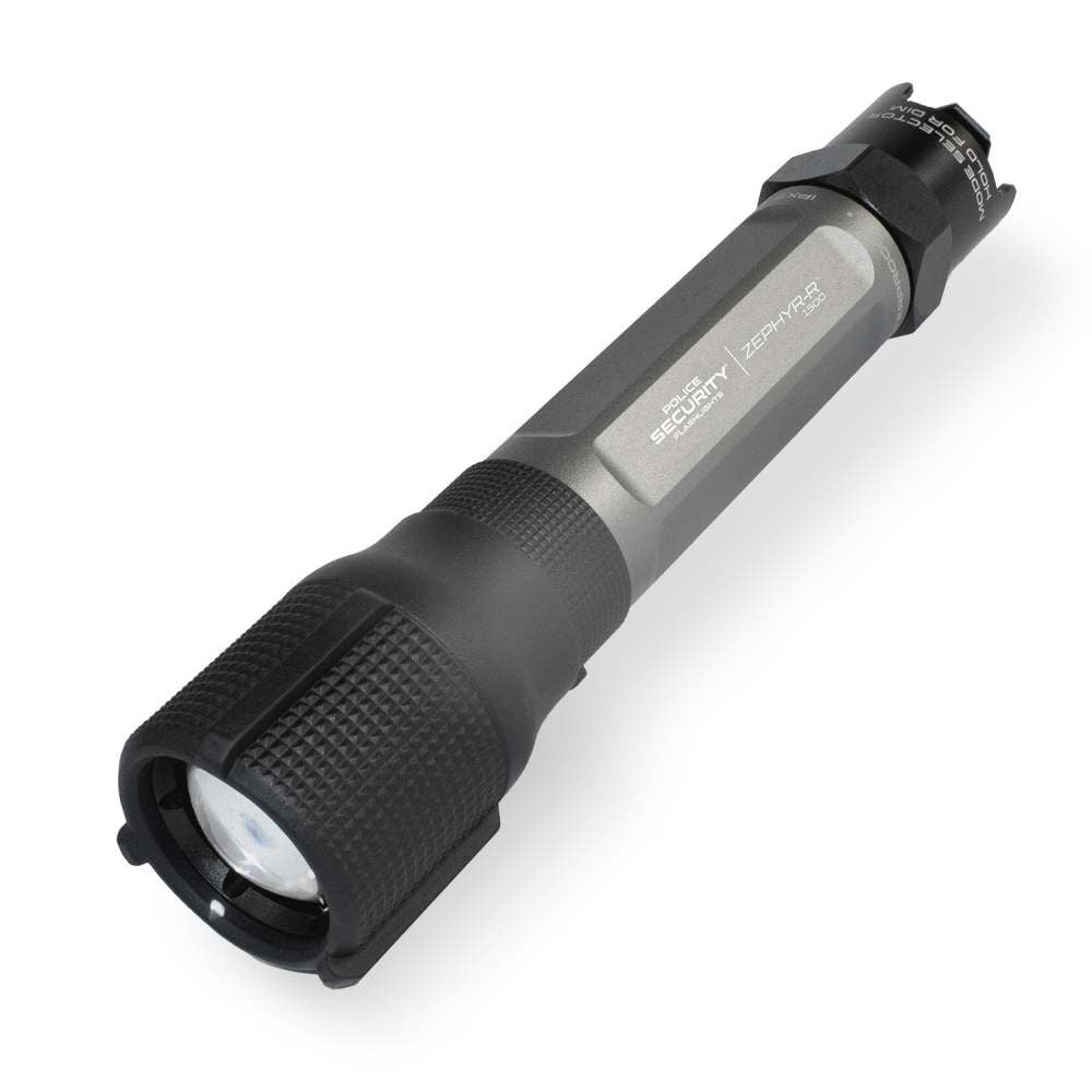 Police Security ZEPHYR-R 1500 Lumens Battery Powered Rechargeable Flashlight – 97713