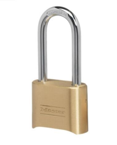 Master Lock 2in Combination Wide Resettable Brass Padlock with 2-1/4in Shackle, large image number 0