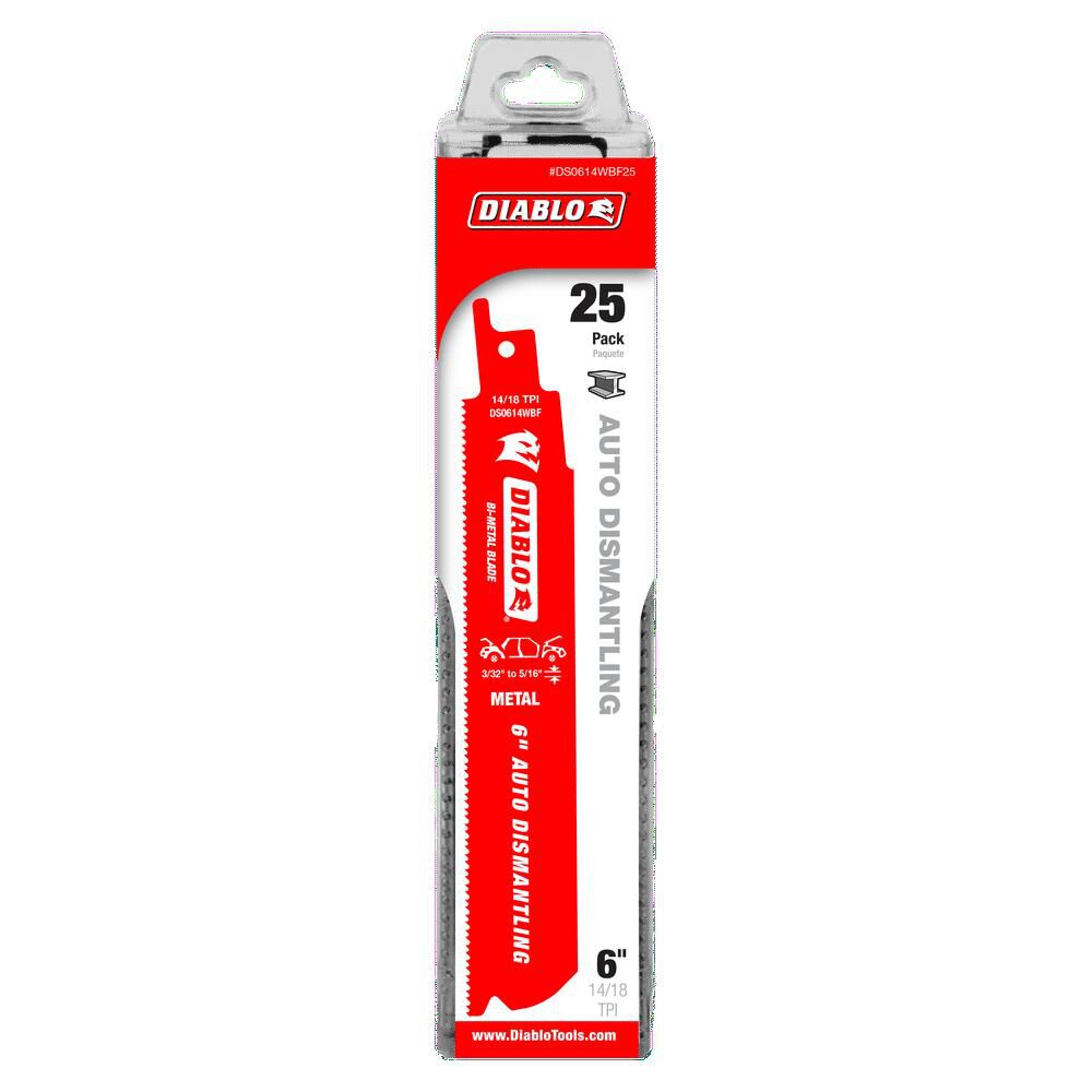 Diablo Tools 6 Inch Bi Metal Reciprocating Blade for Auto Dismantling 25 Pack, large image number 2
