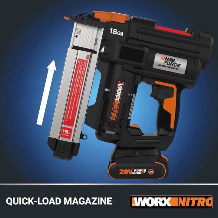 Worx Nitro 20V Power Share Cordless 18 Gauge Brad Gun Kit, large image number 7