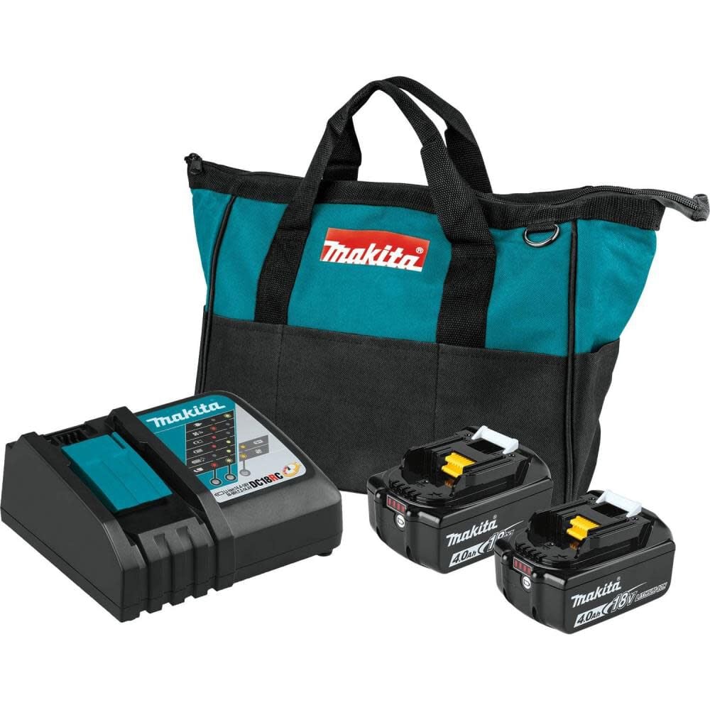 Makita 18V LXT 4.0Ah Lithium-Ion Battery and Rapid Optimum Charger Starter Pack – BL1840BDC2