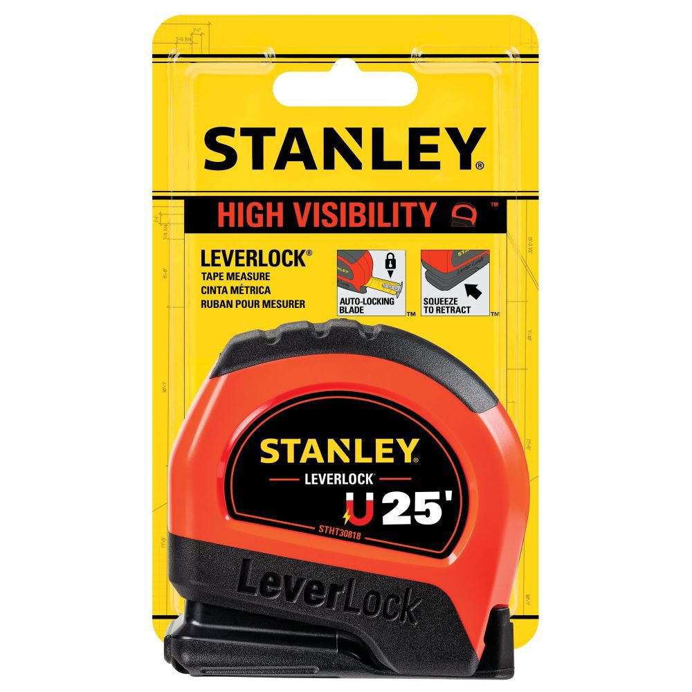 Stanley 25ft High Visibility Magnetic LEVERLOCK Tape Measure, large image number 6