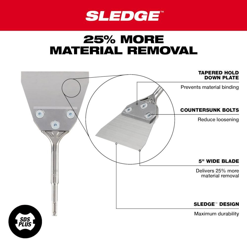 Milwaukee SDS Plus 5inch x 10inch Floor Scraper, large image number 4