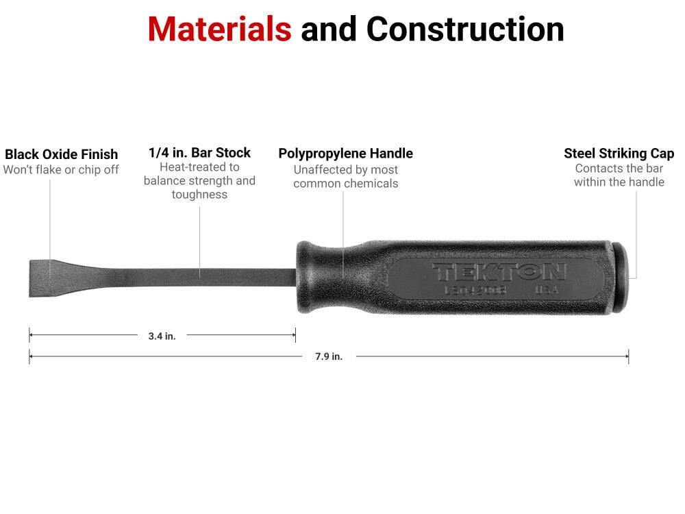 Tekton 8 Inch Angled End Handled Pry Bar, large image number 2