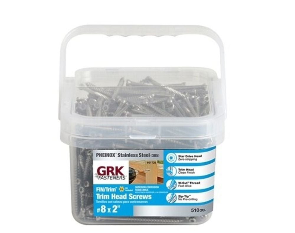 GRK Fasteners 305 Stainless Steel Fin/Trim Screws 8 x 2in 510qty, large image number 1
