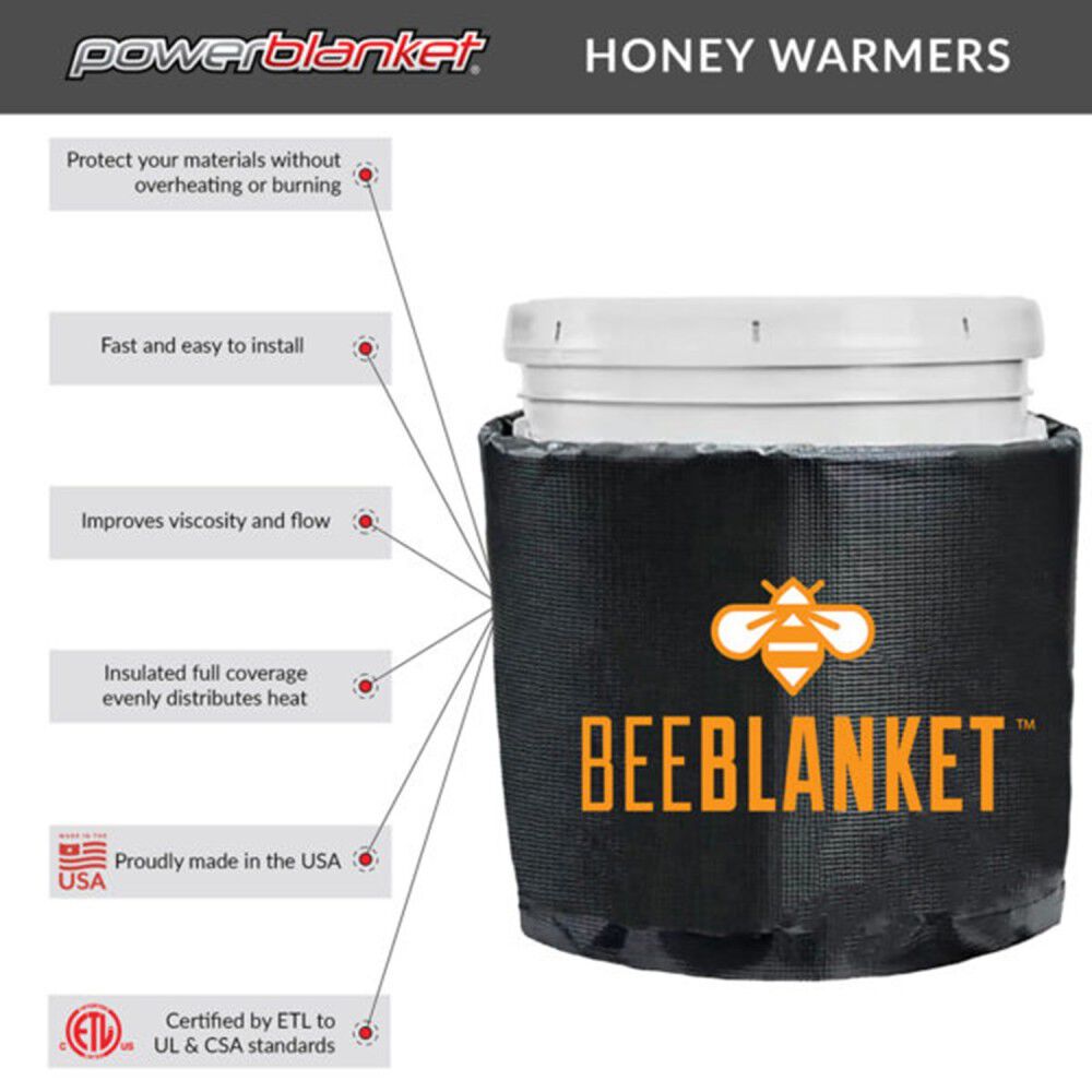 Powerblanket Bee Blanket 5-Gallon Insulated Pail Heater with Cutout for Gate Valve Fixed Thermostat 110 F, large image number 5