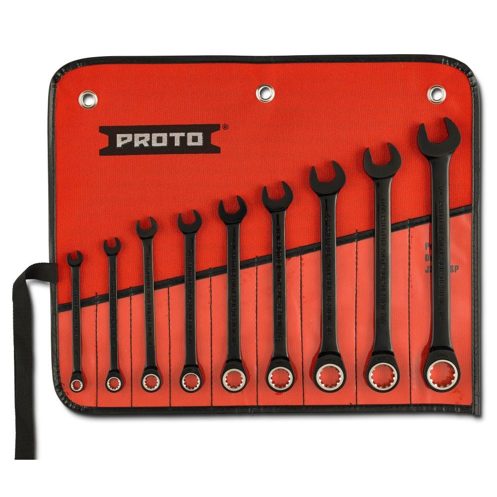 Proto 9 piece Combination Ratcheting Wrench Spline, large image number 2