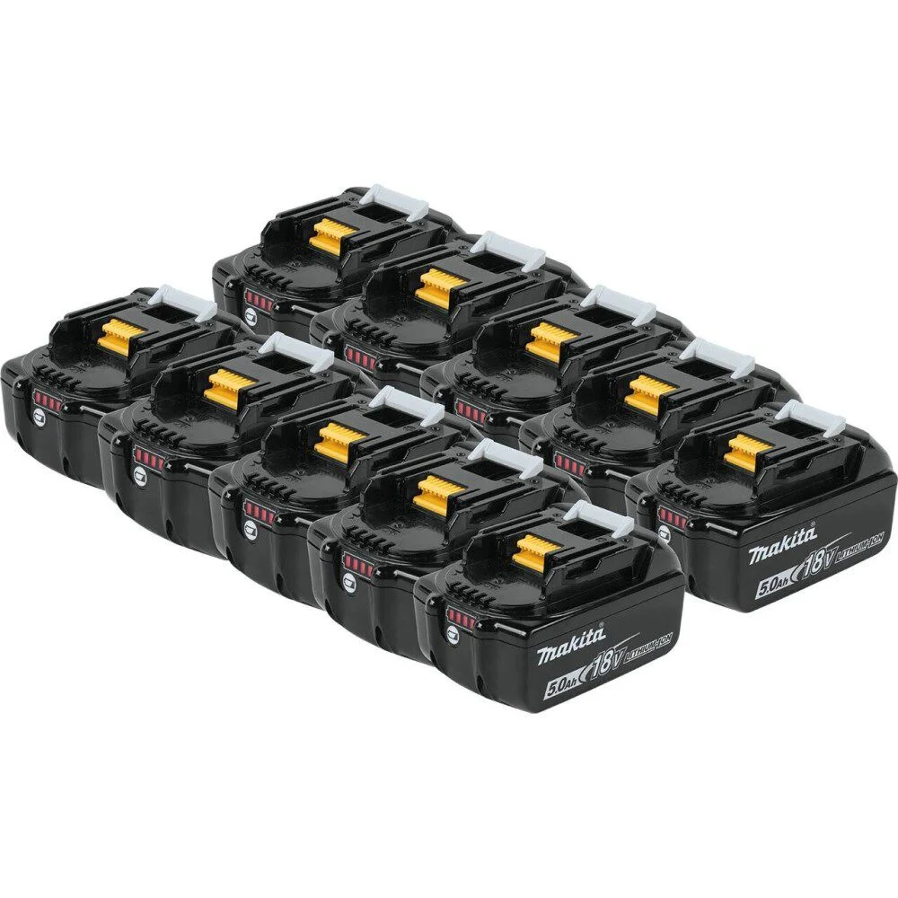 Makita 18V LXT 18V 5Ah Lithium Ion Power Tool Battery Pack with Fuel Indicator (10 Pack), large image number 1