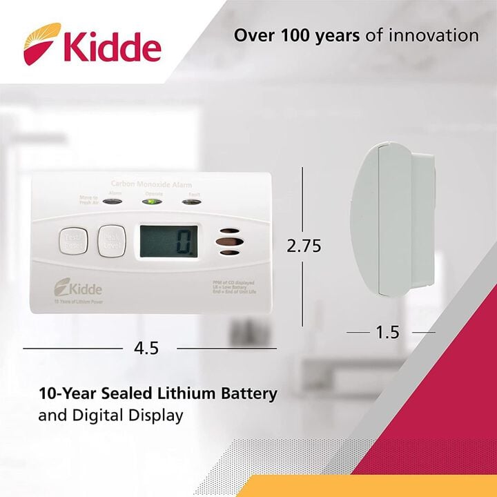 Kidde C3010D Sealed Lithium Battery Power CO Alarm with Digital Display, large image number 5