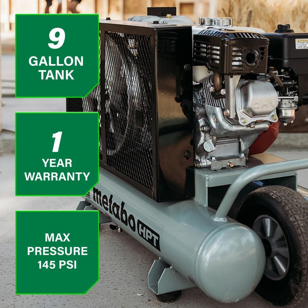 Metabo HPT The Tank XL Wheelbarrow Compressor 9 Gallon Gas, large image number 4