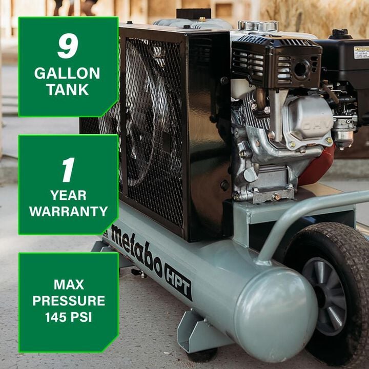 Metabo HPT The Tank XL Wheelbarrow Compressor 9 Gallon Gas, large image number 3