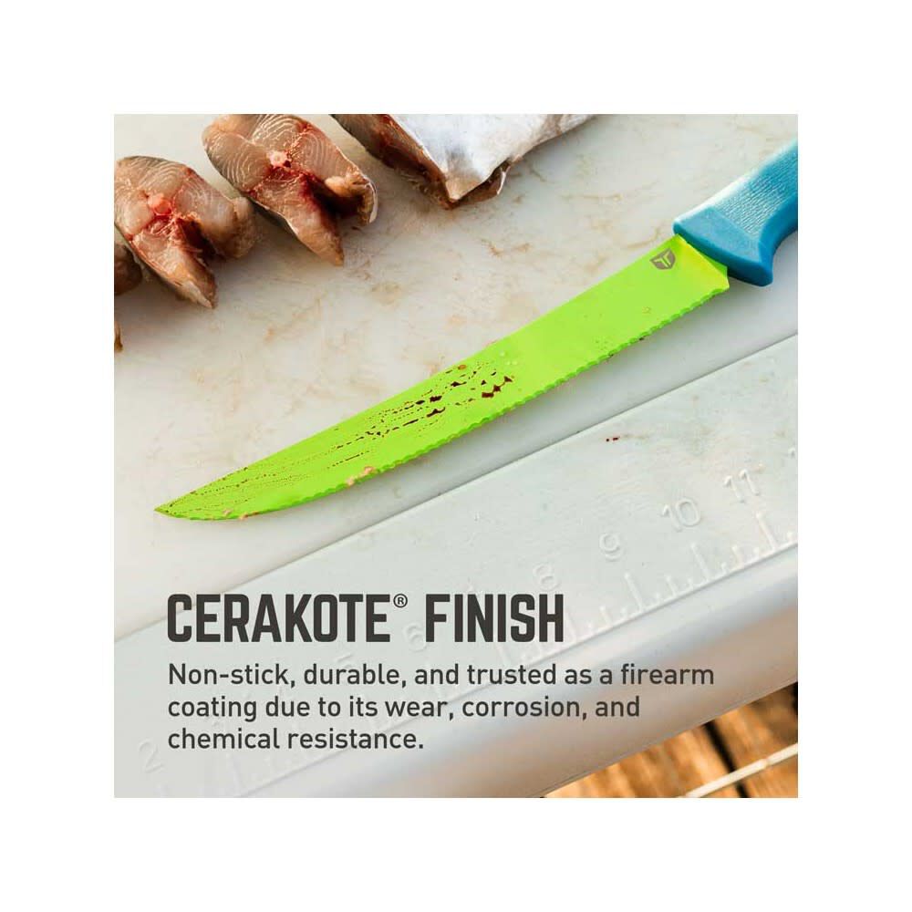 TRUE SYK 9 Inch High Carbon Steel Blade Serrated Fillet Knife, large image number 5
