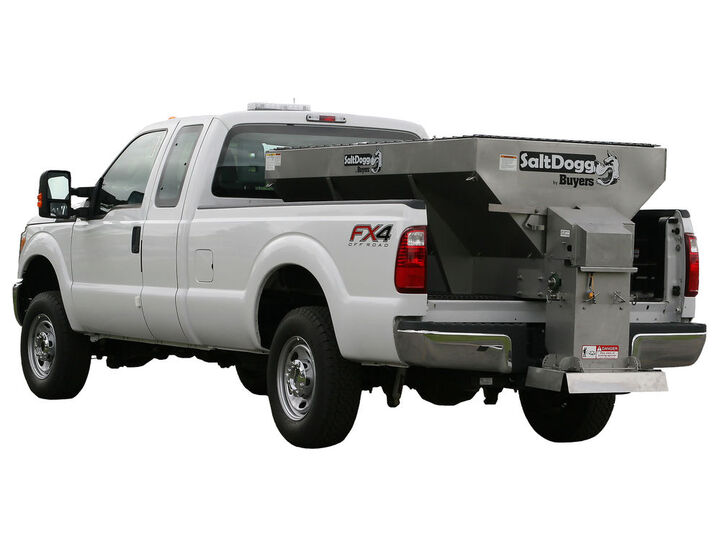 Buyers Products Company SaltDogg 7ft 1.8 Cubic Yard Gas Stainless Hopper Spreader with Extended Chute, large image number 1