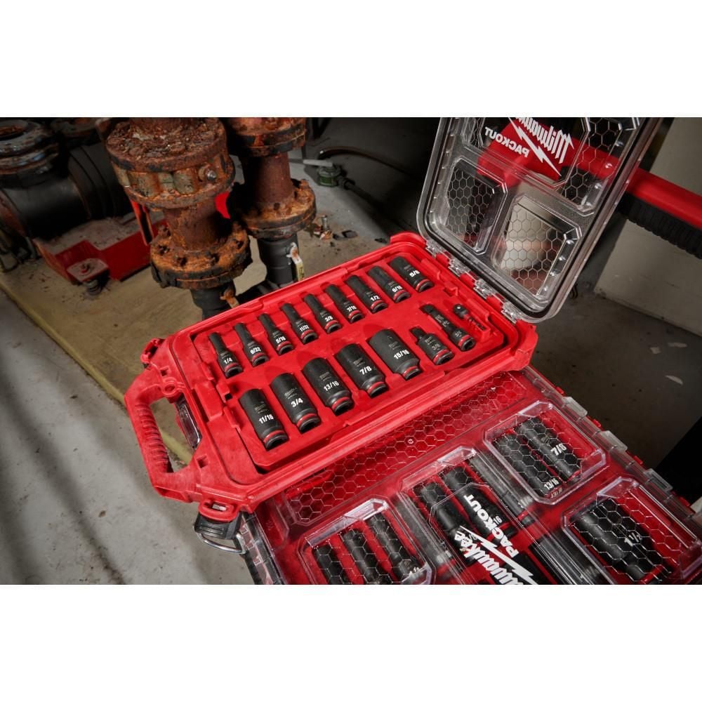 Milwaukee SHOCKWAVE Impact Duty Socket 3/8 Dr 17pc SAE PACKOUT Set, large image number 11