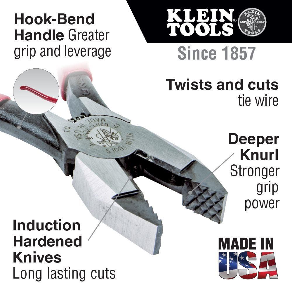 Klein Tools Ironworker's Pliers Knurled 9in, large image number 2