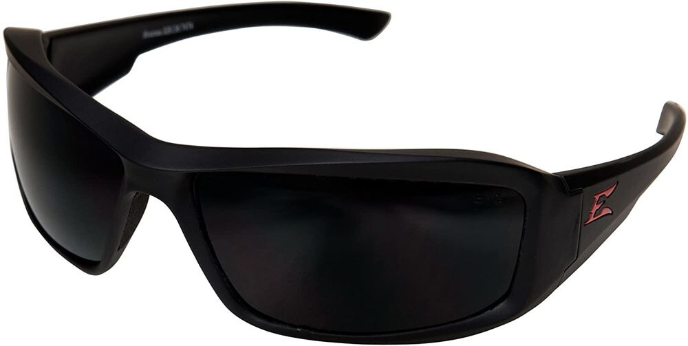 Edge Brazeau Torque Polarized Safety Glasses Vapor Shield Black Frame Smoke Lens - TXB236VS