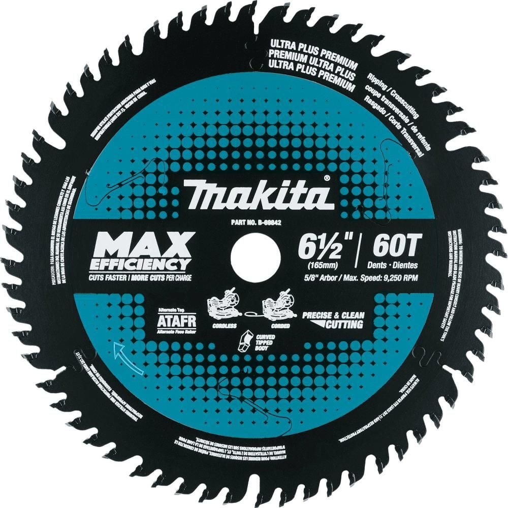 Makita 6-1/2 Inch 60T Carbide-Tipped Max Efficiency Miter Saw Blade, large image number 1