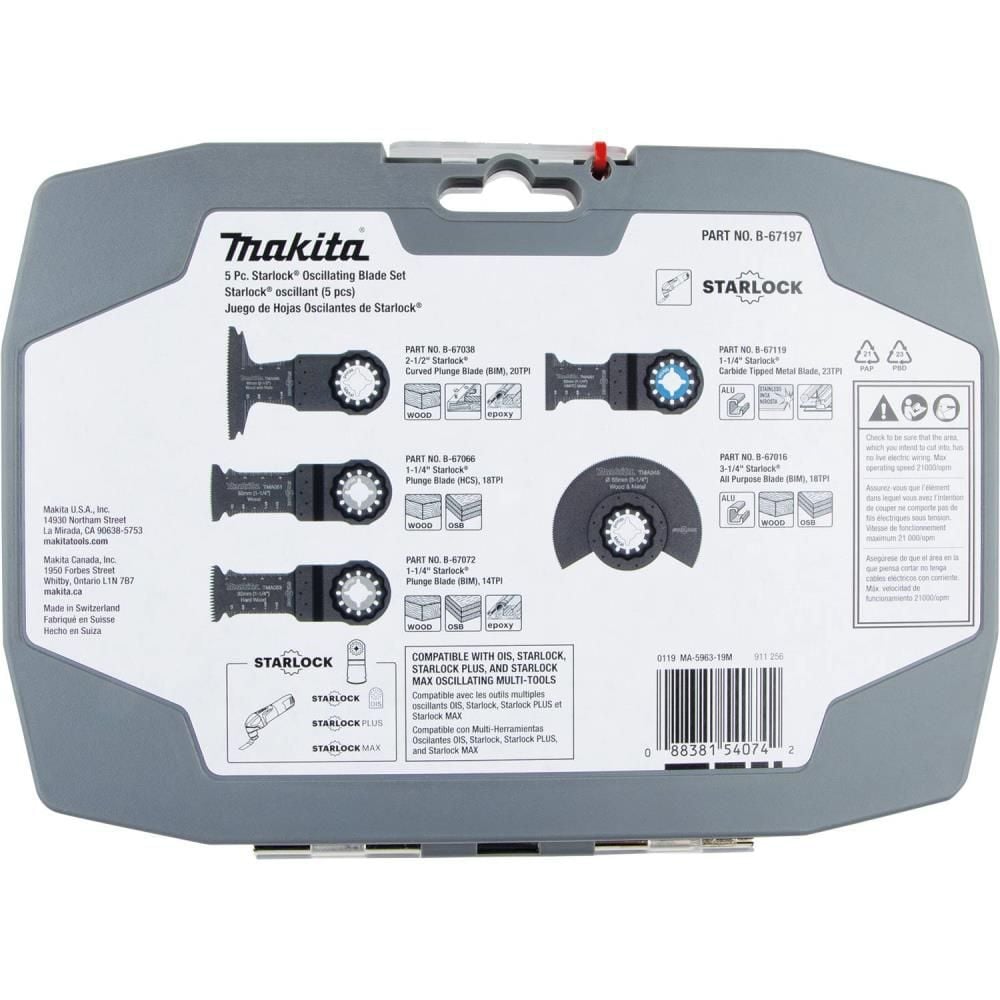 Makita 5 Pc Starlock Oscillating Blade Set, large image number 4