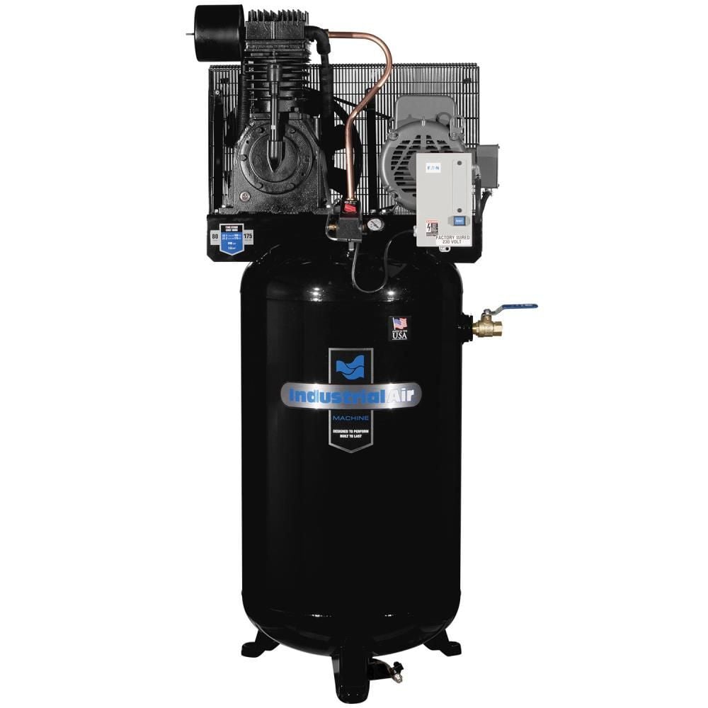 Industrial Air Compressor 7.5 HP Single Phase 230V 80 Gallon Two Stage - IV7518075