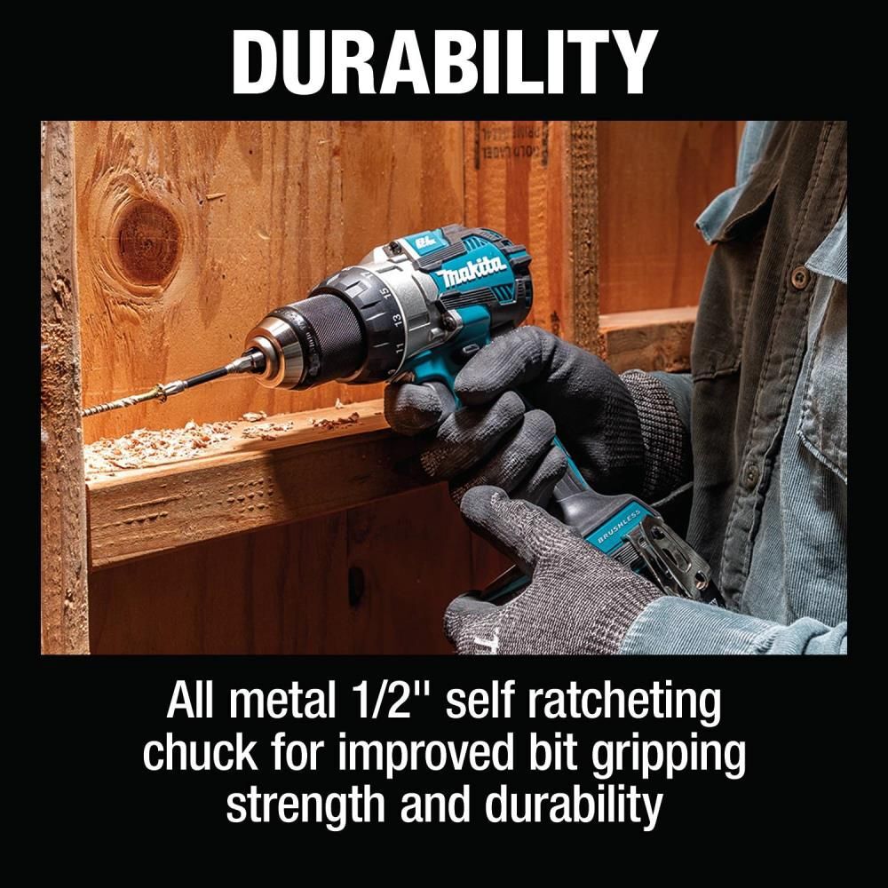 Makita 18V LXT Lithium-Ion Brushless Cordless 1/2" Driver-Drill (Bare Tool), large image number 10