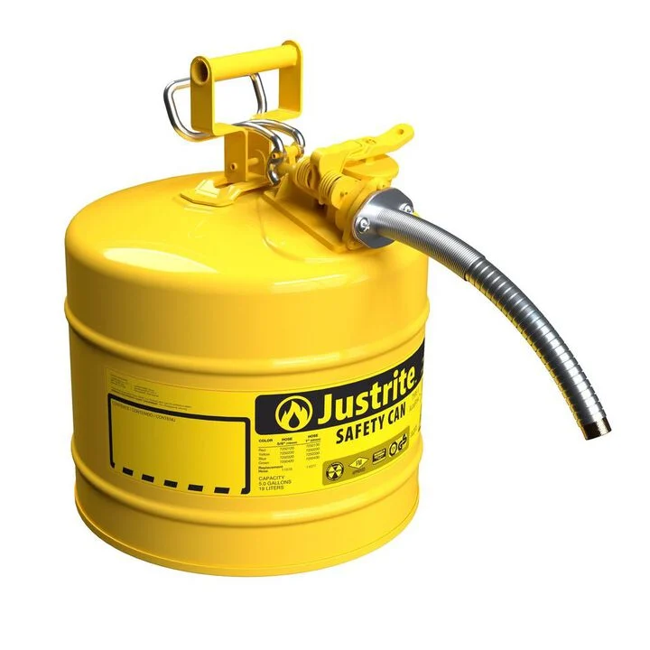 Justrite 5 Gallon Steel Safety Yellow Diesel Fuel Can Type II