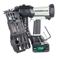 Metabo HPT Cordless Pneumatic 18V 15 Degree Coil Wire Collated Framing Nailer Kit