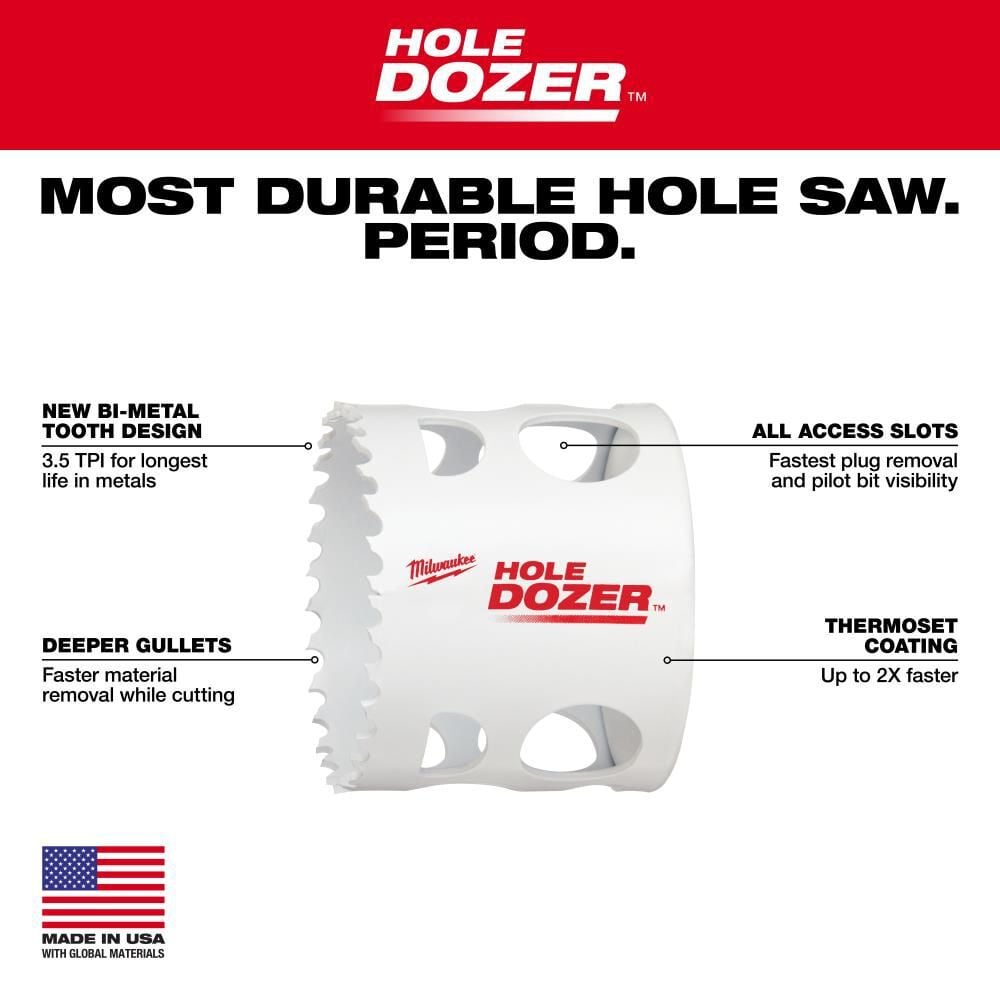 Milwaukee HOLE DOZER Bi-Metal Hole Saw Kit with PACKOUT Compact Organizer - 10PC, large image number 5
