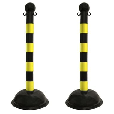 Mr Chain Black/Yellow Stripes Heavy Duty Stanchion (2-Pack)